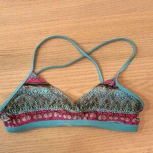 Patagonia Teal and Pink Bikini Top